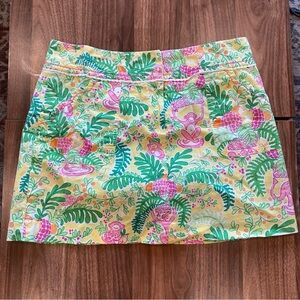 Vintage 00s Lilly Pulitzer Yellow Pink Cotton Skort Size 6